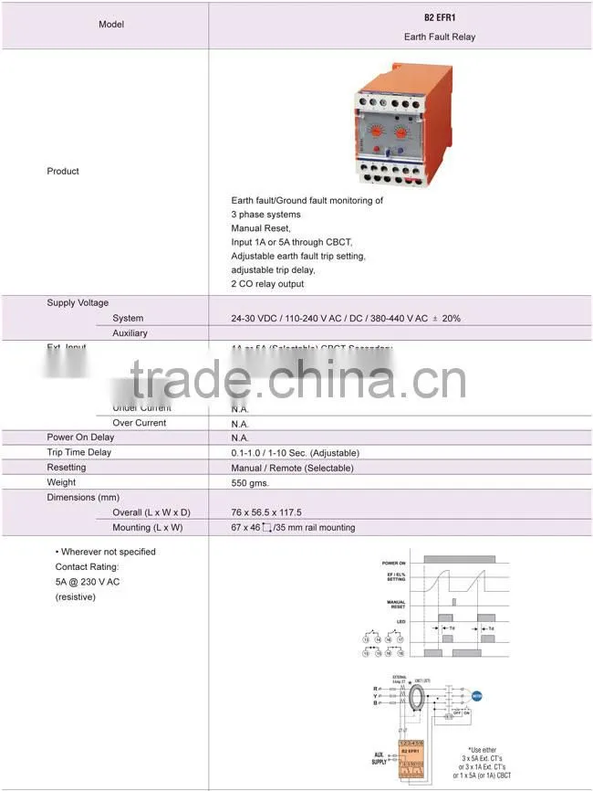 B1 VCR1 BCT B2 BCF B2 B2 VCT1 Series Monitoring Relays