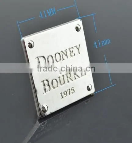 Handbag logo metal plate custom brand logo Q-1525