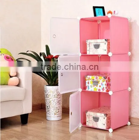 New fresh style water proof DIY easy clean plastic wardrobe (FH-AL0013-3)