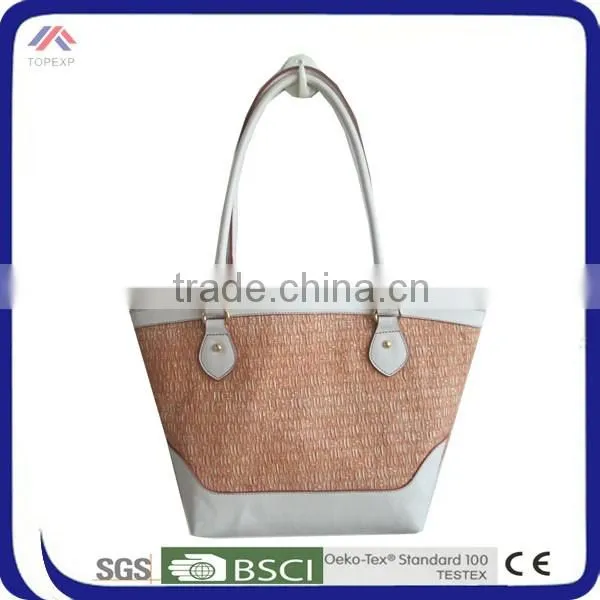 Leather Handles Straw Bag Summer For Adults