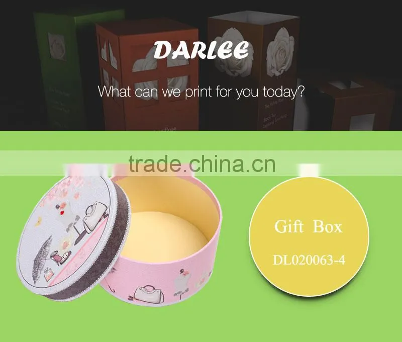 Professional OEM custom size printing round cylinder paper gift diy hat box