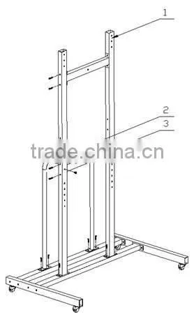 Height adjustable short throw projector interactive whiteboard mobile stand