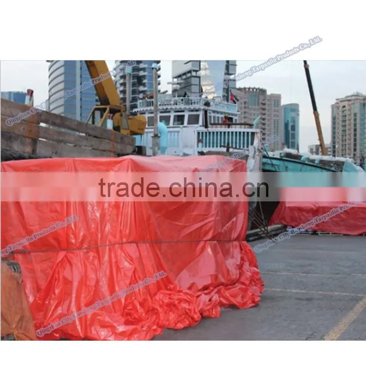 2015 Special port PE tarpaulin Rotproof pe tarpaulin with pp rope and aluminum eyelet