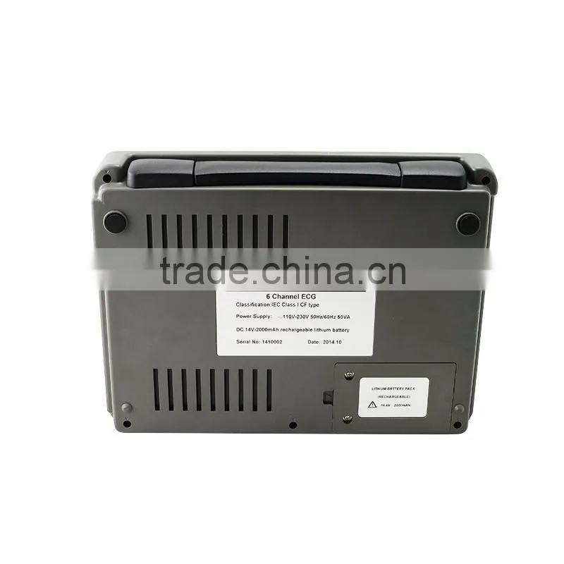 High end model 7 inch 6 Channel handheld 12-lead ECG signal Resting Electrocardiograph ECG Machine EKG-1206A SUPPLIER