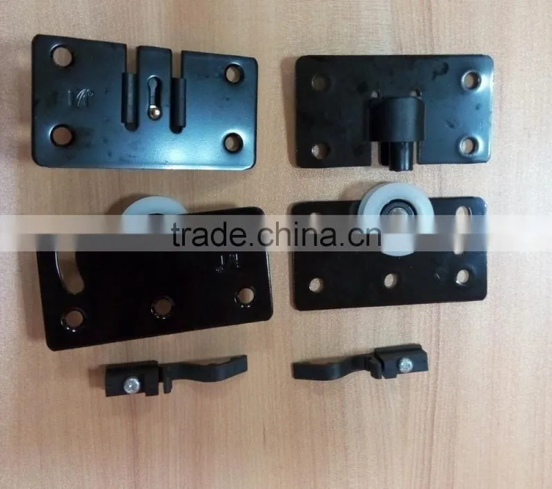 hot sell black steel and PA6 furniture hardware for sliding door weight max 40kg