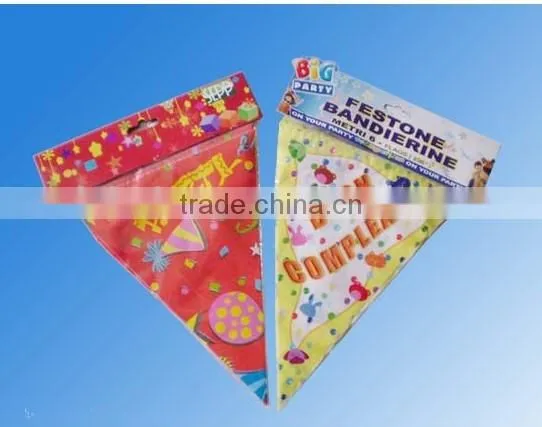 Plastic Multi Colored Small Pennant Flags Bunting For Christmas