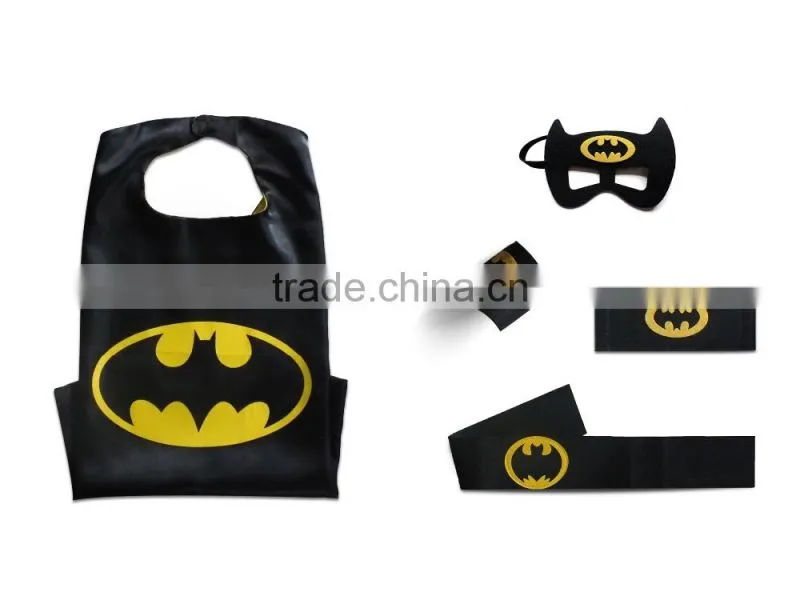 YS Hot Selling Superhero Cape Mask Whole Set 1 cape 1 mask 2 wristband 1 waistband