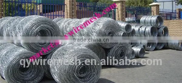 Iron Wire Material and Barbed Wire Coil Type razor barbed wire