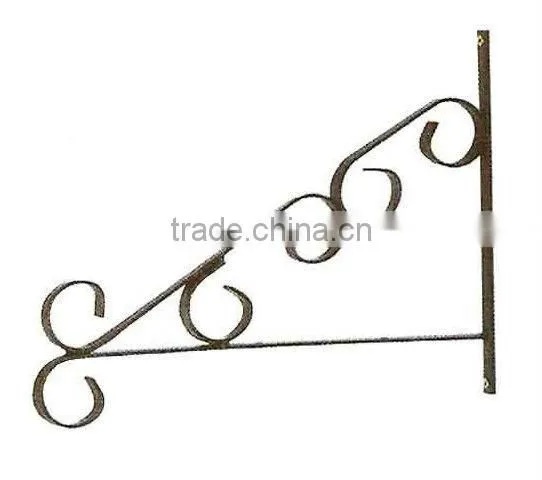 antique metal flower basket hanging hook in wall