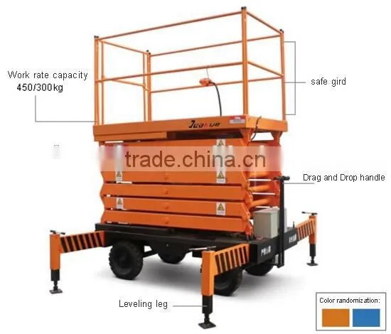 Self propelle Aluminum 6m - 16m Scissor Mobile aerial work platform