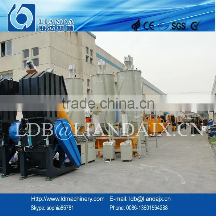 PET bottle crushing washing drying line