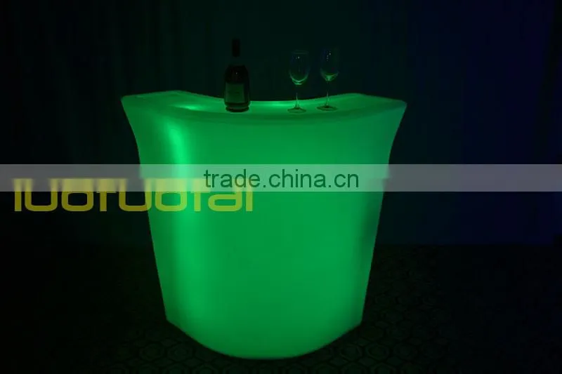 112CM High Rechargeable Illuminated Hotel Club PE Plastic LED Bar Counter LTT-BC07A