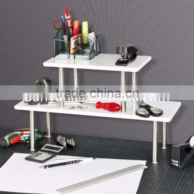 Kitchen or Bathroom Use 2 Tiers Rectangle Stainless Steel kitchen shelf