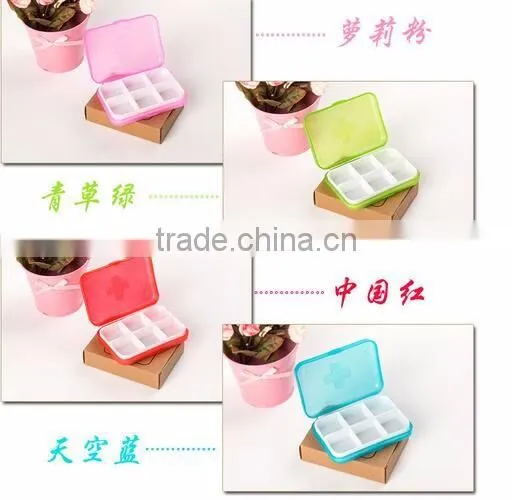cy274 6cells Cross Portable Medical Mini Pill Box Cases Medicine Drug Storage Box Jewelry Beads Organizer