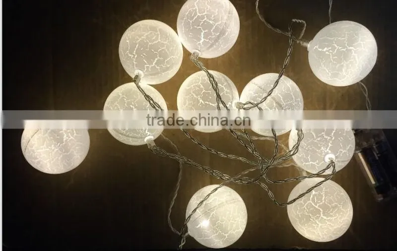 home decoration Paint crack shape ball 10 leds battery operated led string light