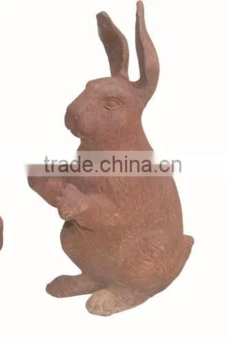 Cast Iron Vivid Metal Rabbit Statue