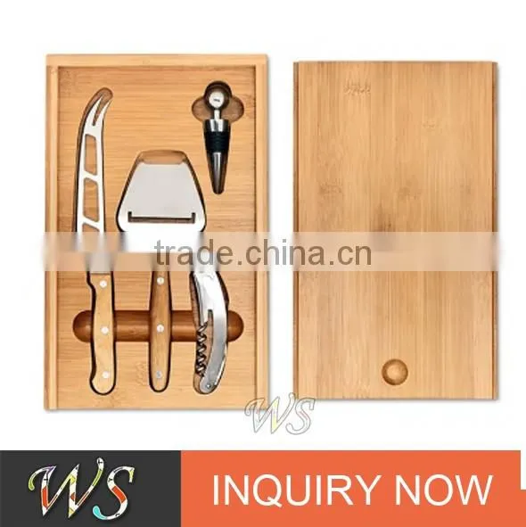 WS-B108 wood handle bar tool set in wood gift box packing