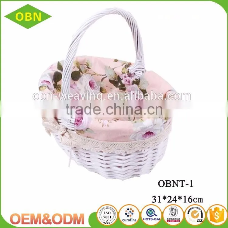 Wholesale China custom promotional eco white wicker flower girl baskets