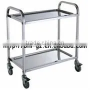 Hotel Supply Stainless Steel Movable kitchen storage trolley clearance black kitchen trolley with basket facial trolley car C260