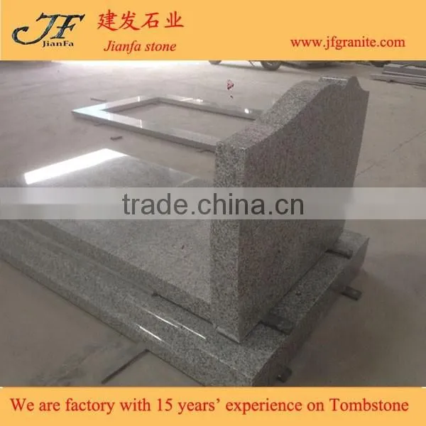 Polished Grey Granite Tombstone And Monument With Classic Design