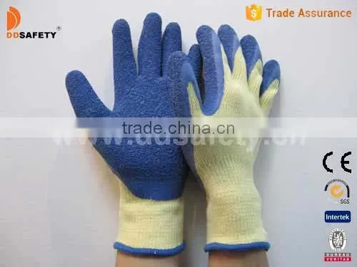 DDSAFETY Cotton Knitted Gloves With Latex Safety Gloves