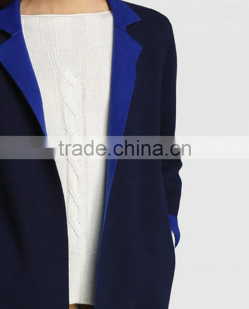 Double Women Coat Roberto Verino in Navy Blue Color Coat Model Long Jackt Coat Wgholesale Custom Clothing OEM
