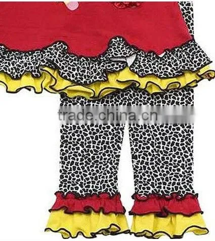 Red Yellow Black ABC Chalkboard Cheetah Leggings set