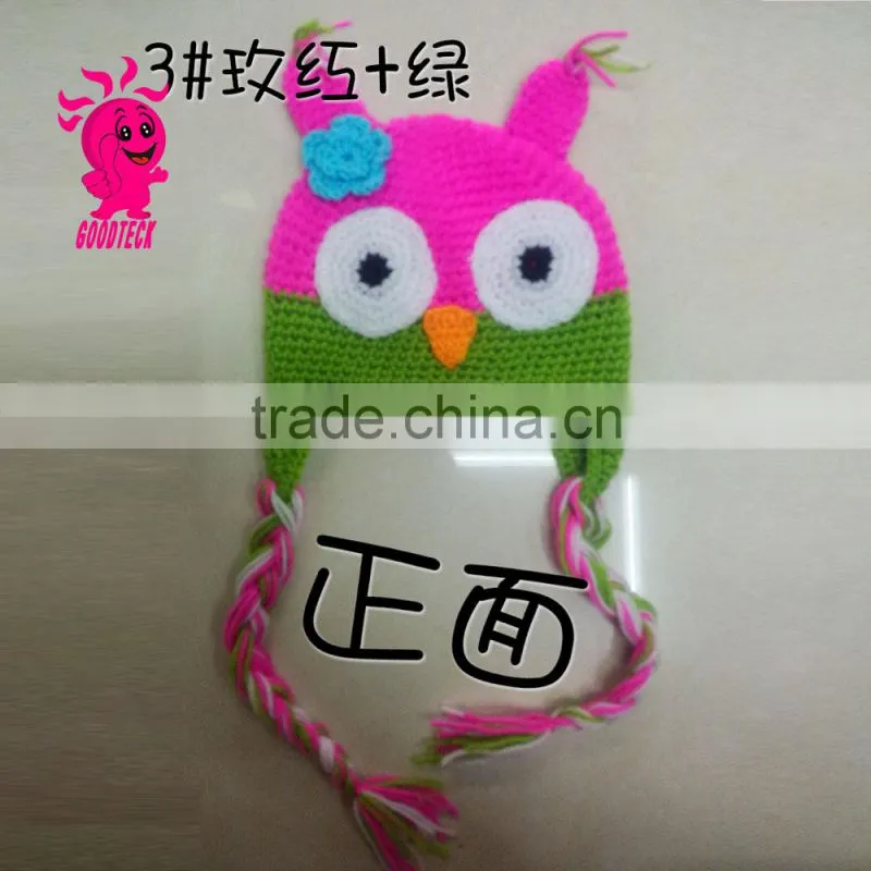 2015 hot sale Hand hook baby wool hats, Color matching hats