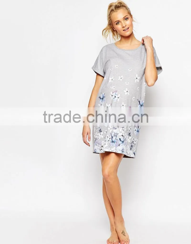 maternity oversized t-shirt nightie in floral print