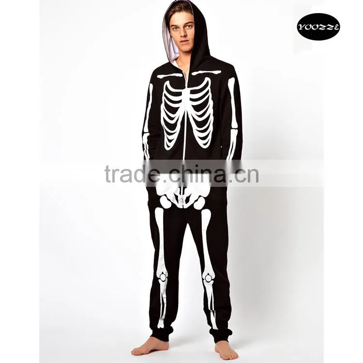 adult skeleton onesie cotton terrry