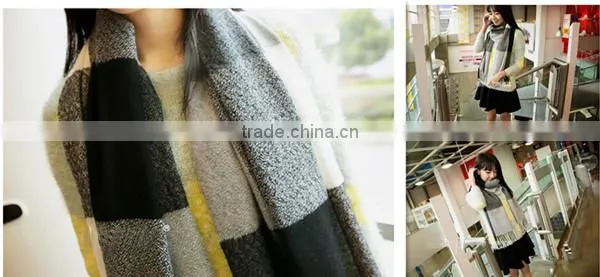 1pc Different color choice super long colorful winter warm knitting stitching scarf,shawl