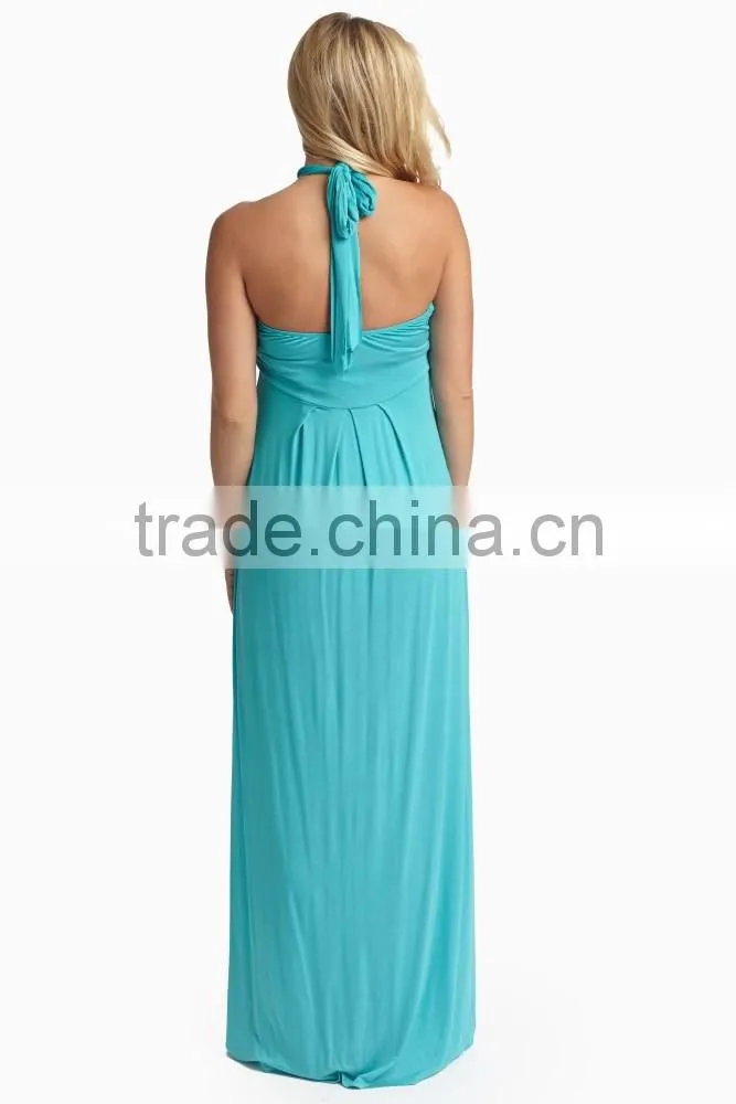 Manufacturer elegant mature sexy fashion halter maxi dress maternity