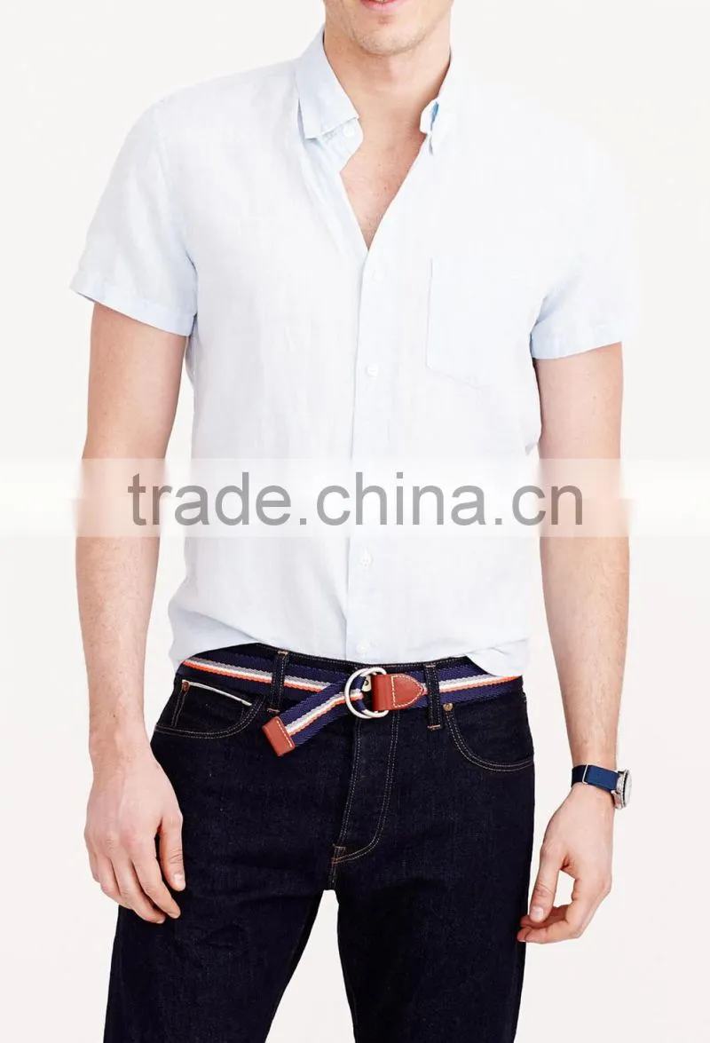 2015 SHORT-SLEEVE LINEN SHIRT men shirt cotton slim fit casual shirts for men