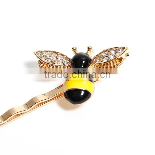 Bee Animal Gold Plated Yellow Enamel Women Headwear
