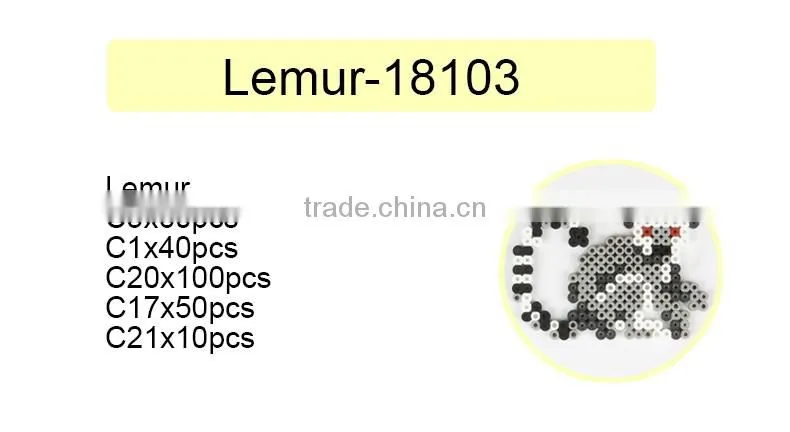 Diyfashion 5mm hama perler fuse beads lemur set with puzzle iron paper and twezzer hama beads toys for kids 18031