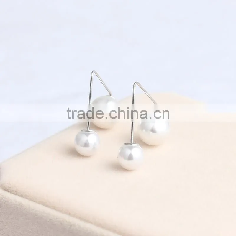 Wholesale Popular Fahion Jewelry , Simple Pearl Triangle Stud Earrings