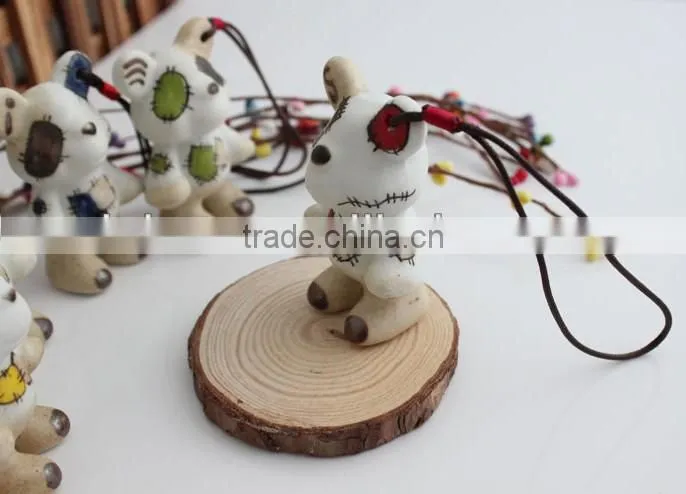 'Patch Bear' Promotion Gifts for Decorations Accessory,China Novelty Ceramic Mobile Charms,Promotional Mobile Phone Pendant
