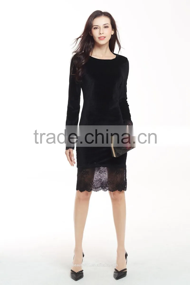 Girl Sexy Long Sleeve Round Neck Mini Bandage Dress SD14