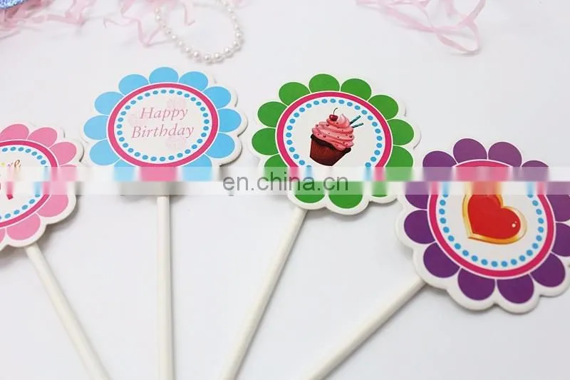 High Quality Colorful Flower Shape Baby Girl Birthday Cake Decoration