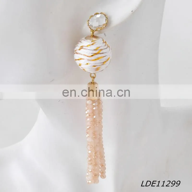 Pom Pom Style Pelote Woolen Yarn Tassel Earrings Ball Earrings