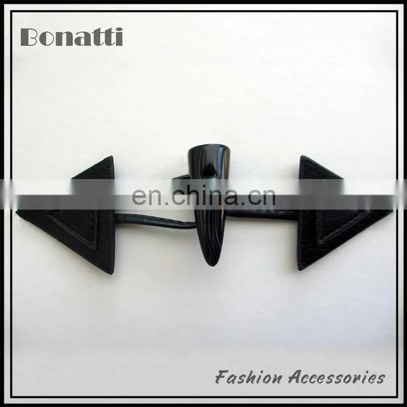 high quality genuine leather horn toggle buttons