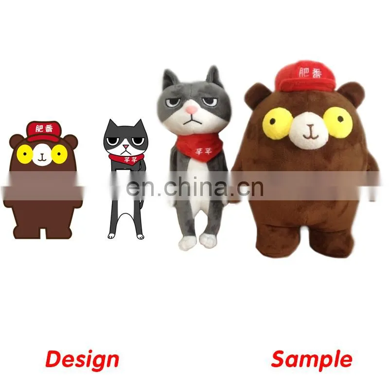 Manufacturer Custom Stuffed Animals Cat Pillow Toys Kids Animal Plush Cat Toy