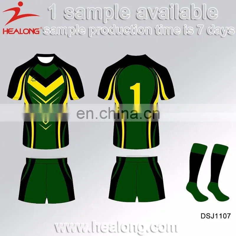 Healong Dye-Sub Digital Sublimation Custom Rugby Singlets
