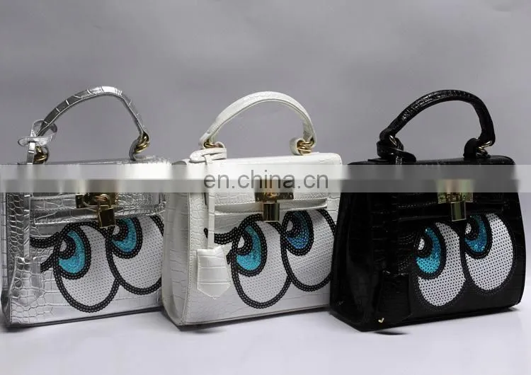 Cute Cartoon Blue Eyes Sequin Patch Embroidery Applique