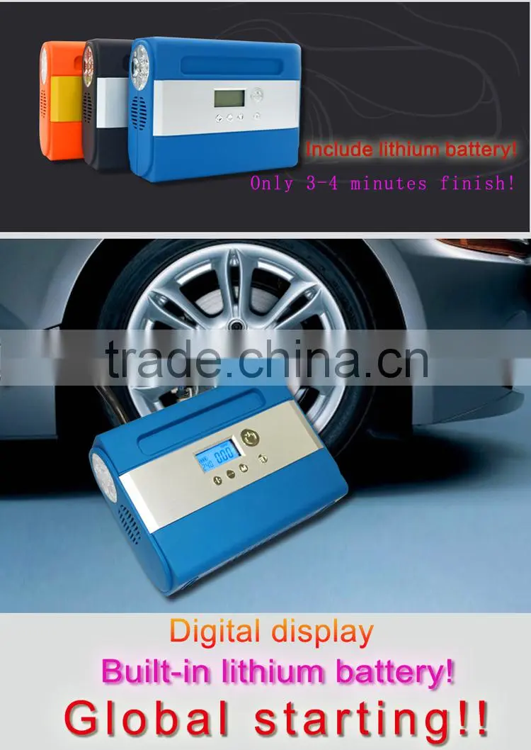 air compressor DC12V tire inflator for cars with digital and auto stop