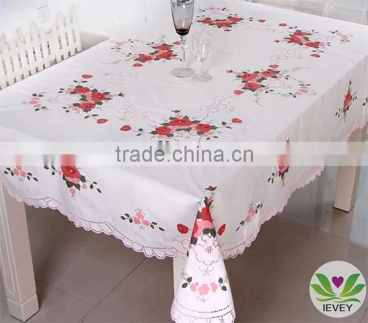 2015 new hand embroidery design fabric tablecloth wholesale brocade designs tablecloth