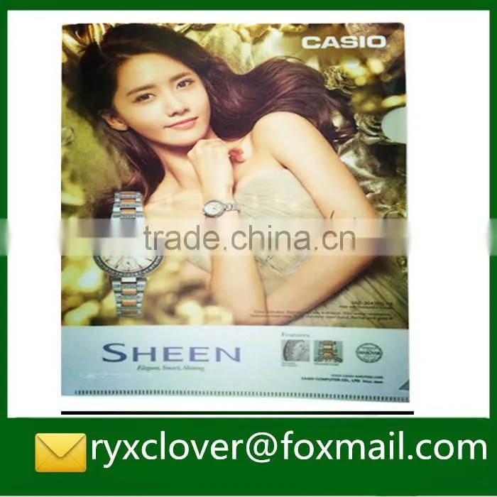 A4 PP plastic L shape file folder for students