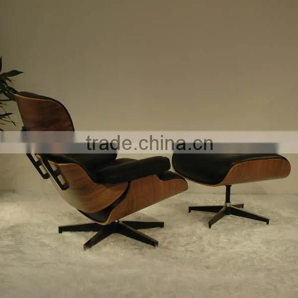 Luxury living room furniture ottoman genuine leather lounge