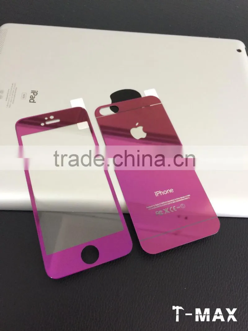 clear gold tempered glass screen protector for iphone5 0.3mm 2.5D shine glass with factory price