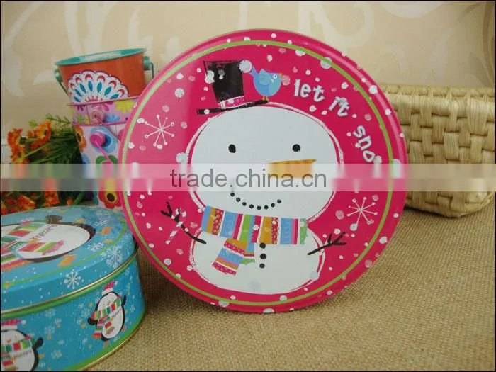 round metal gift tin box